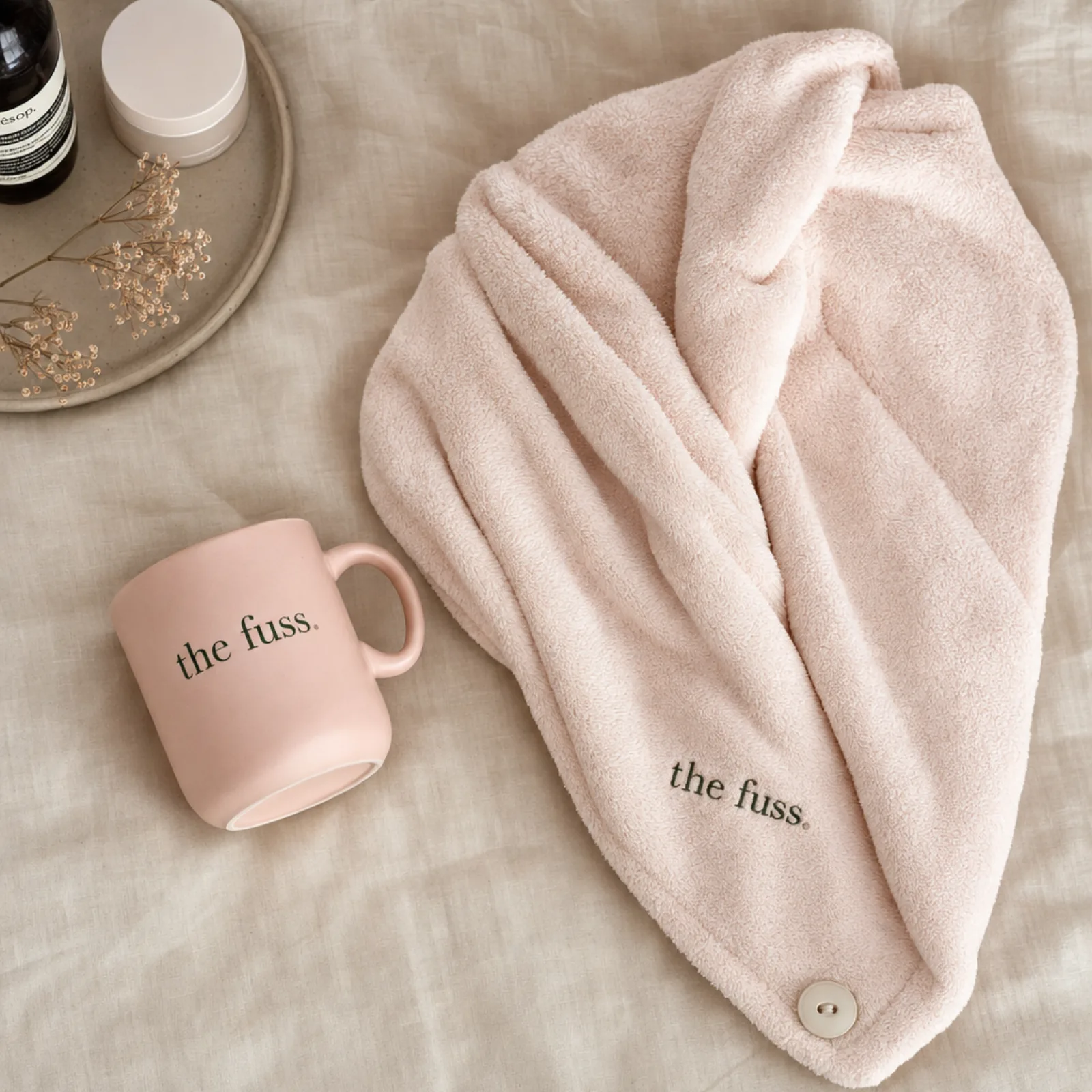 Towel and mug